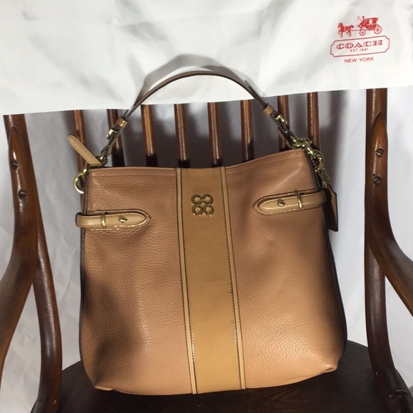 Coach Handbags - Large Coach Patent Striped Handbag